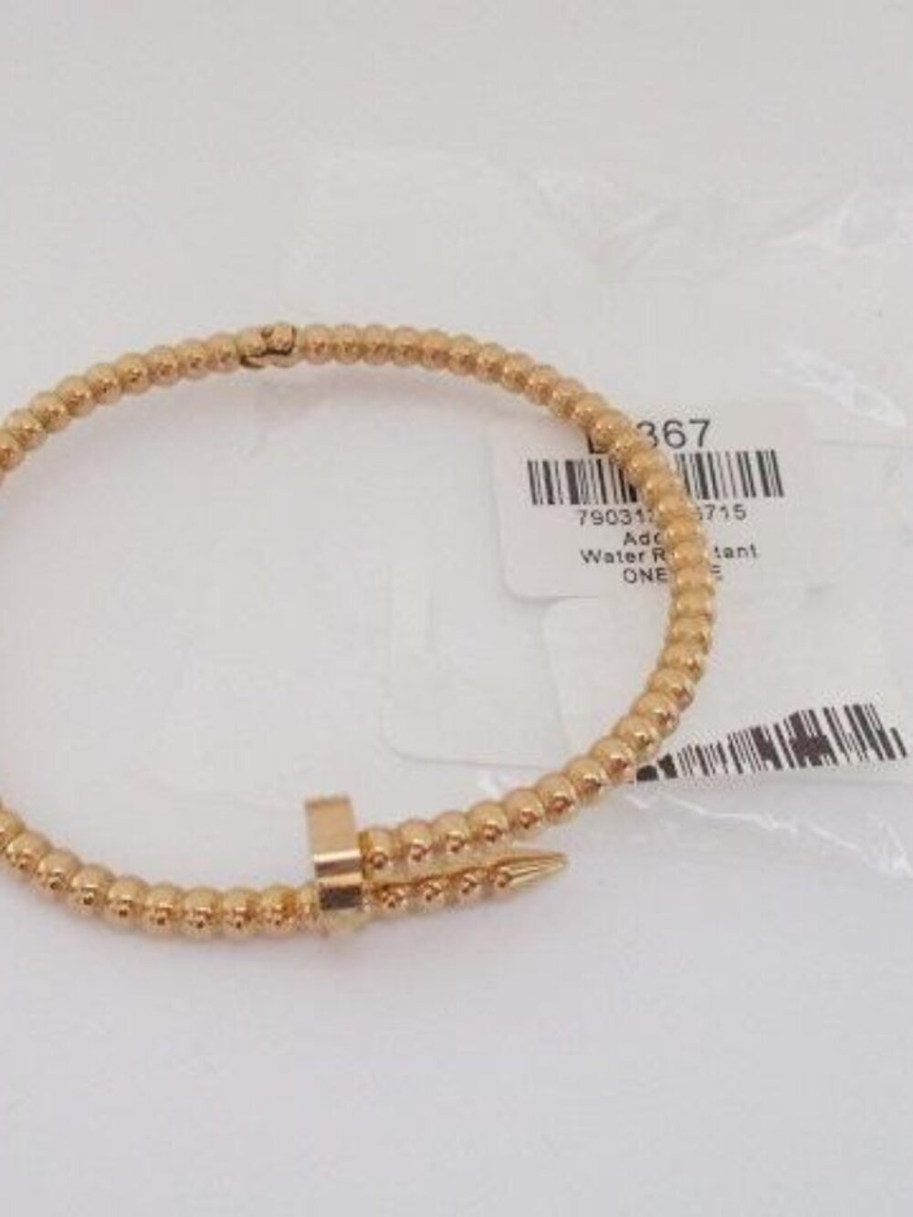 Adornia Gold Tone Beaded Bracelet Water Resistant